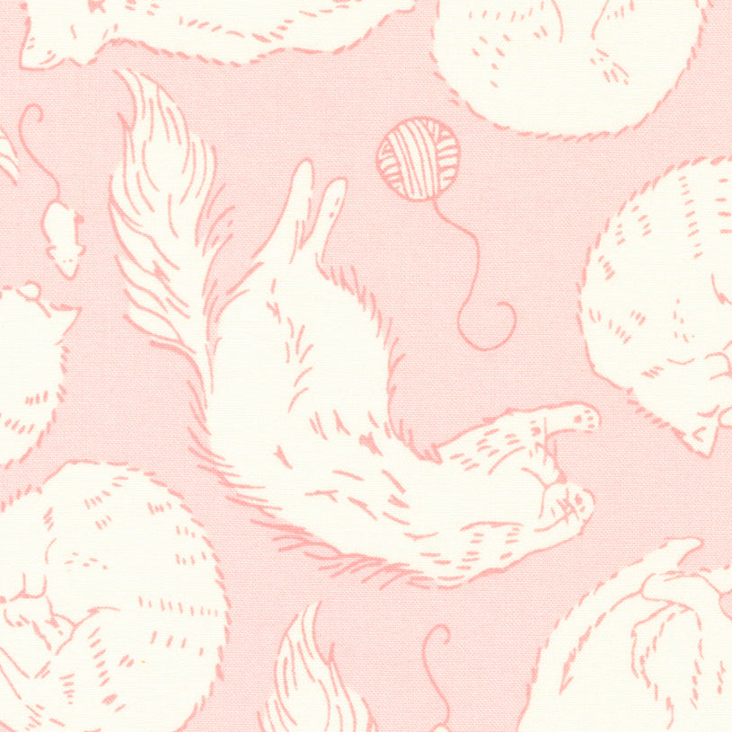 Stacy Lest Hsu Moda Fabrics Here Kitty Kitty Sleepy Time Light Pink 2083217