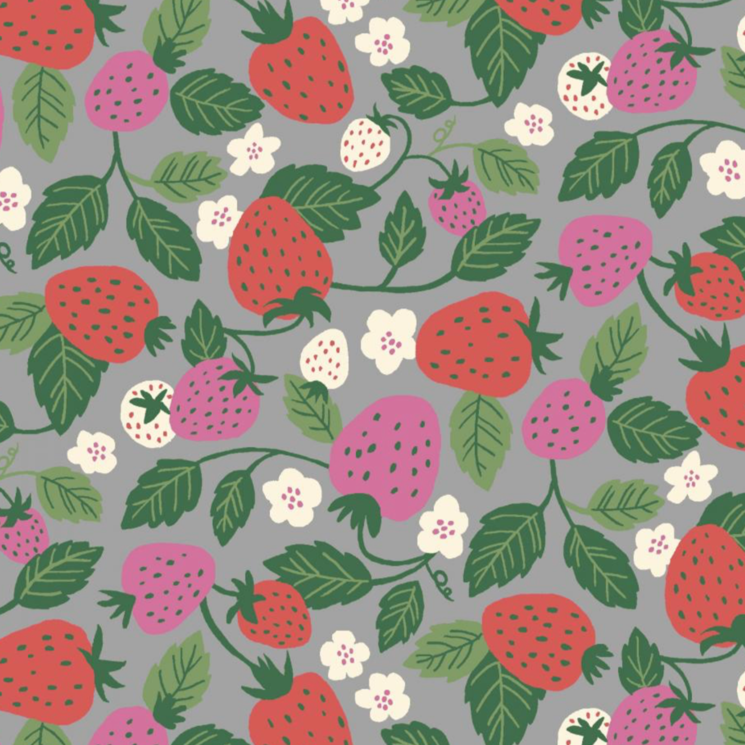 Strawberries Cosmo Textile Japanese Import