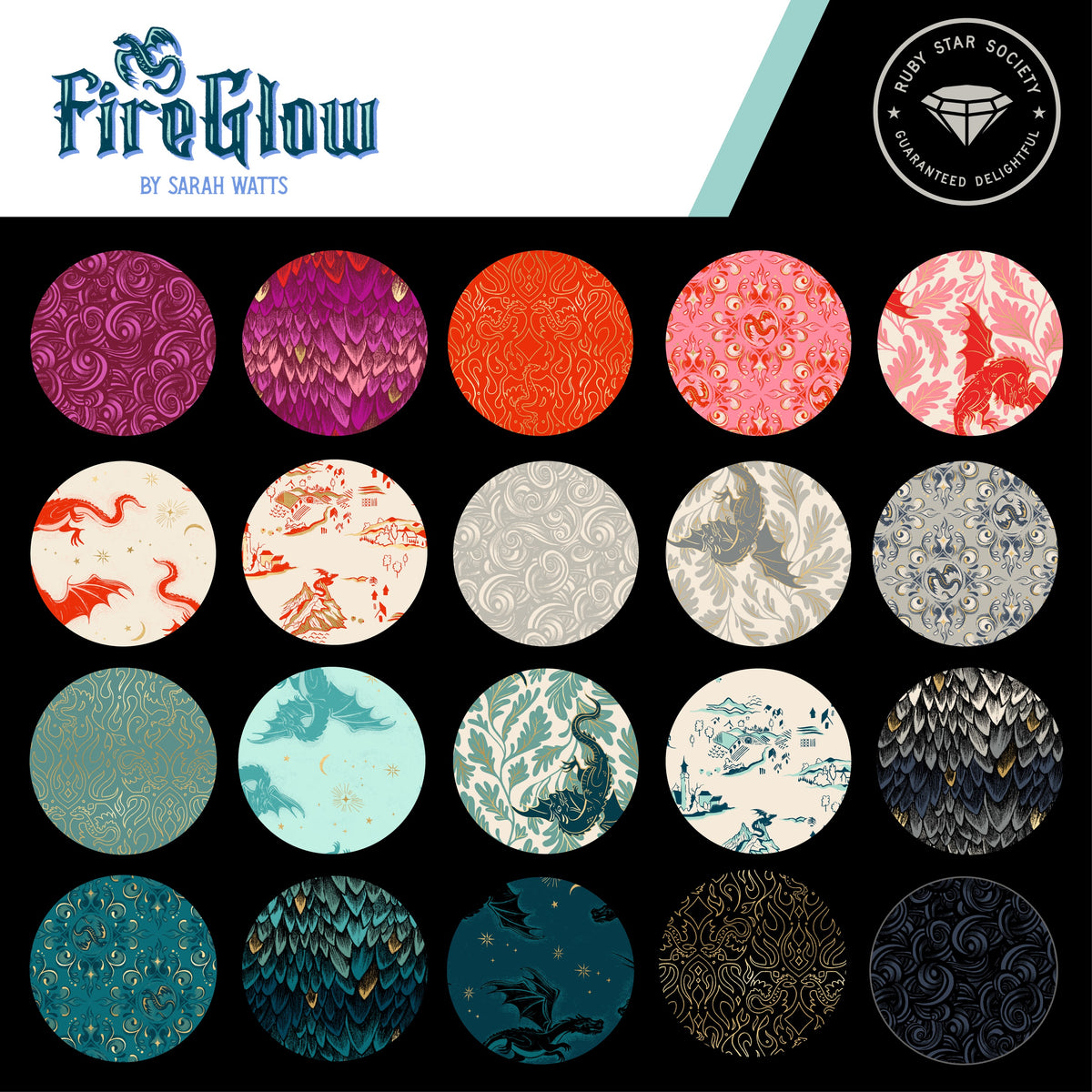 Fireglow Fat Quarter Bundle by Sarah Watts