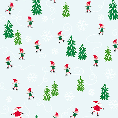 3 Wishes Merryland Skaters Christmas Fabric