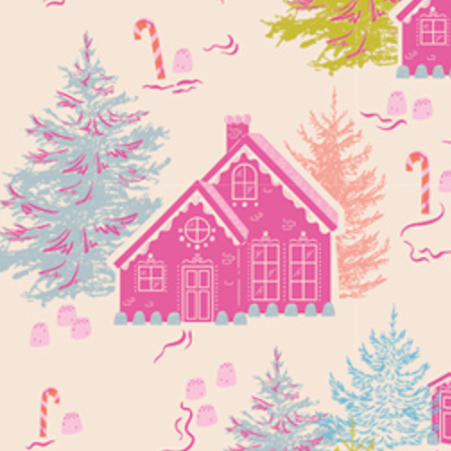 AGF Studio Art Gallery Fabrics Christmas in Color Gumdrops & Gables CMC-25414