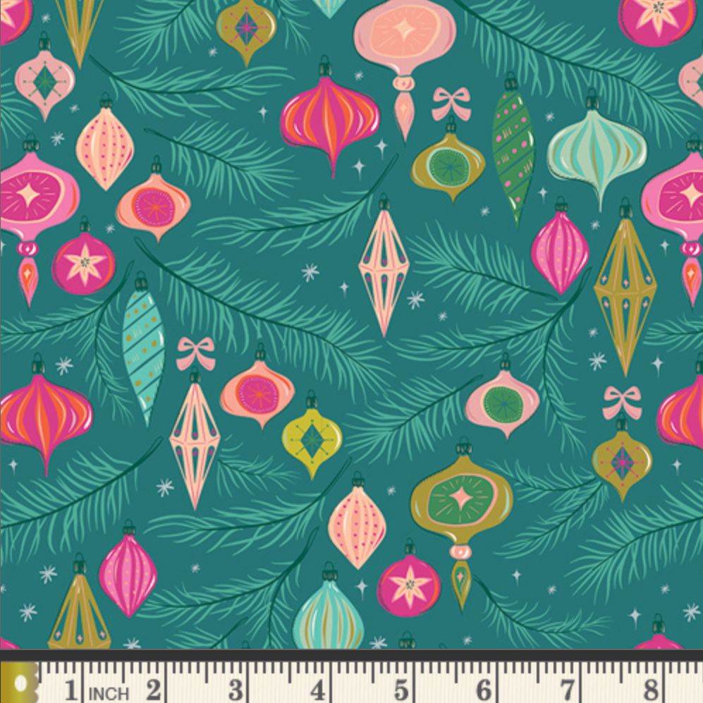 AGF Studio Art Gallery Fabrics Christmas in Color Jingle All The Way Spruce CMC-25411