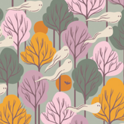 AGF Studio Art Gallery Fabrics Ghostly and Haunted Phantom Forest GHH13134 Fog