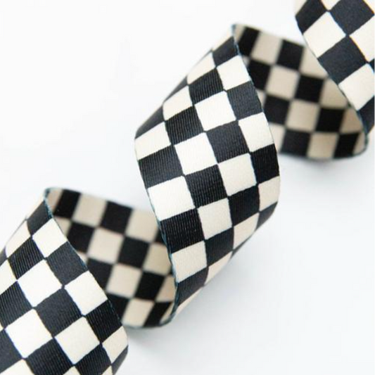 Alexia Abegg Moda Fabrics Ruby Star Society 1.5" Checker Webbing Black Natural SSCWEB 58