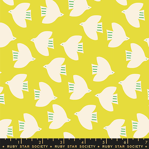 Alexia Abegg Ruby Star Society Moda Fabrics Catnap Birds RS4135 12 Citron