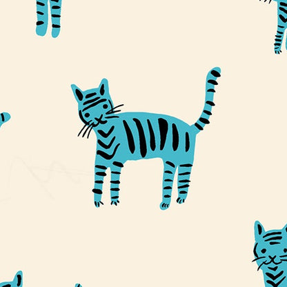 Alexia Abegg Ruby Star Society Moda Fabrics Catnap Tiger Stripes RS4132 14 Turquoise