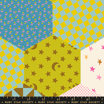 Alexia Abegg Ruby Star Society Moda Fabrics Catnap Wideback Hexagons RS4138 13 Posy