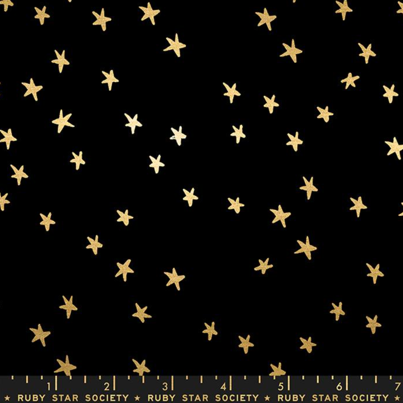 Alexia Abegg Ruby Star Society Moda Fabrics Starry Black Gold Metallic RS4109 50M
