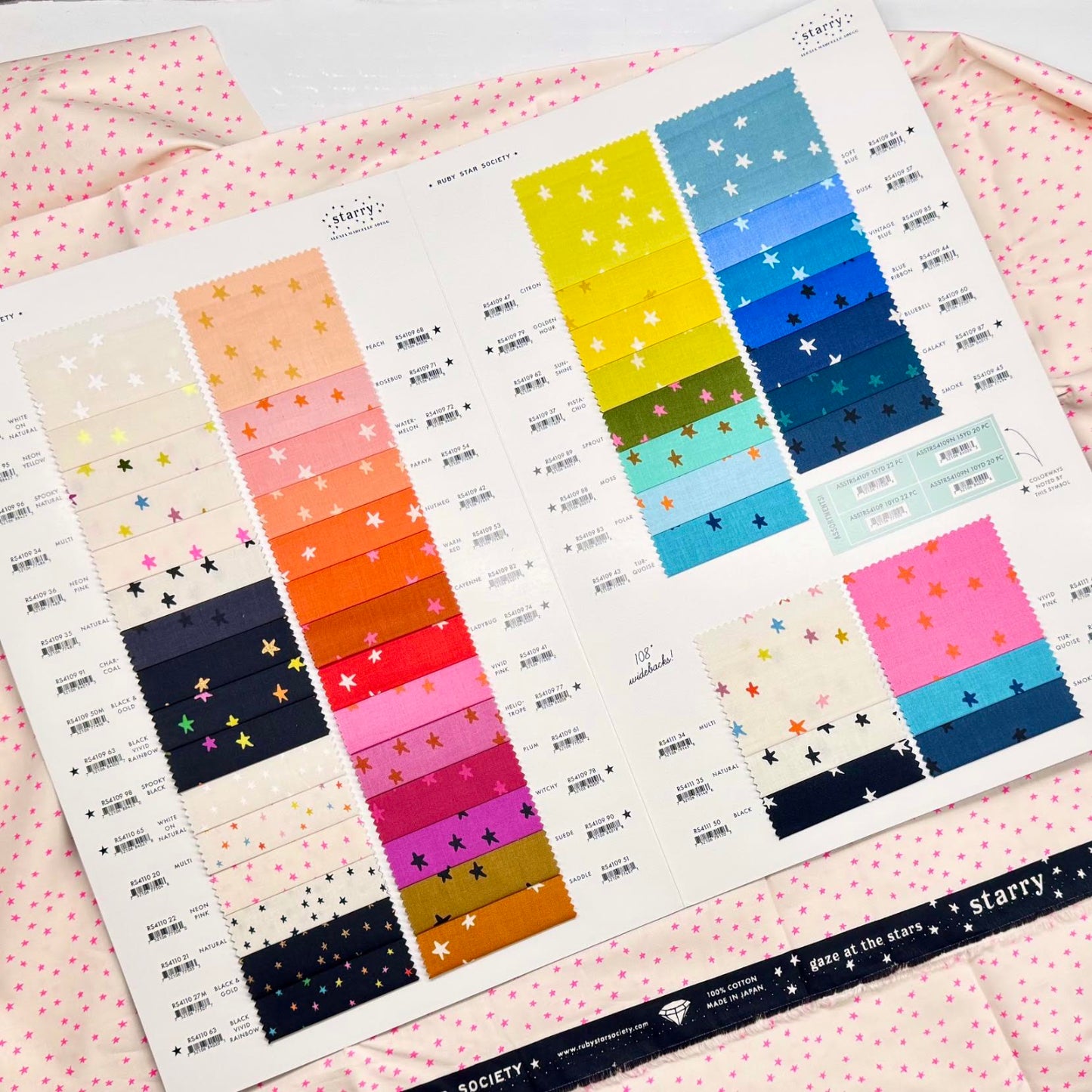 Alexia Marcelle Abegg Ruby Star Society Moda Fabrics Starry Color Card 