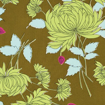 Amy Butler Belle Chrysanthemum Olive Rowan Westminster Fibers PWAB115