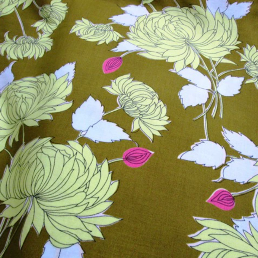 Amy Butler Belle Chrysanthemum Olive Rowan Westminster Fibers PWAB115