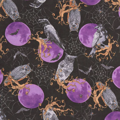 Andover Fabrics Mystery Manor Fright Flight Purple Moon
