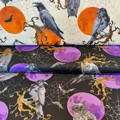 Andover Fabrics Mystery Manor Fright Flight Purple Moon