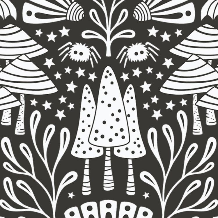 Anequ Studio Cloud9 Fabrics Gothic Whimsy Gothic Forest 227994 Black