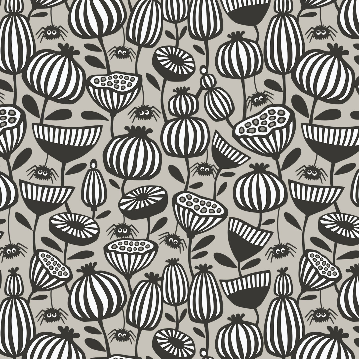 Anequ Studio Cloud9 Fabrics Gothic Whimsy Spiders Garden 227996