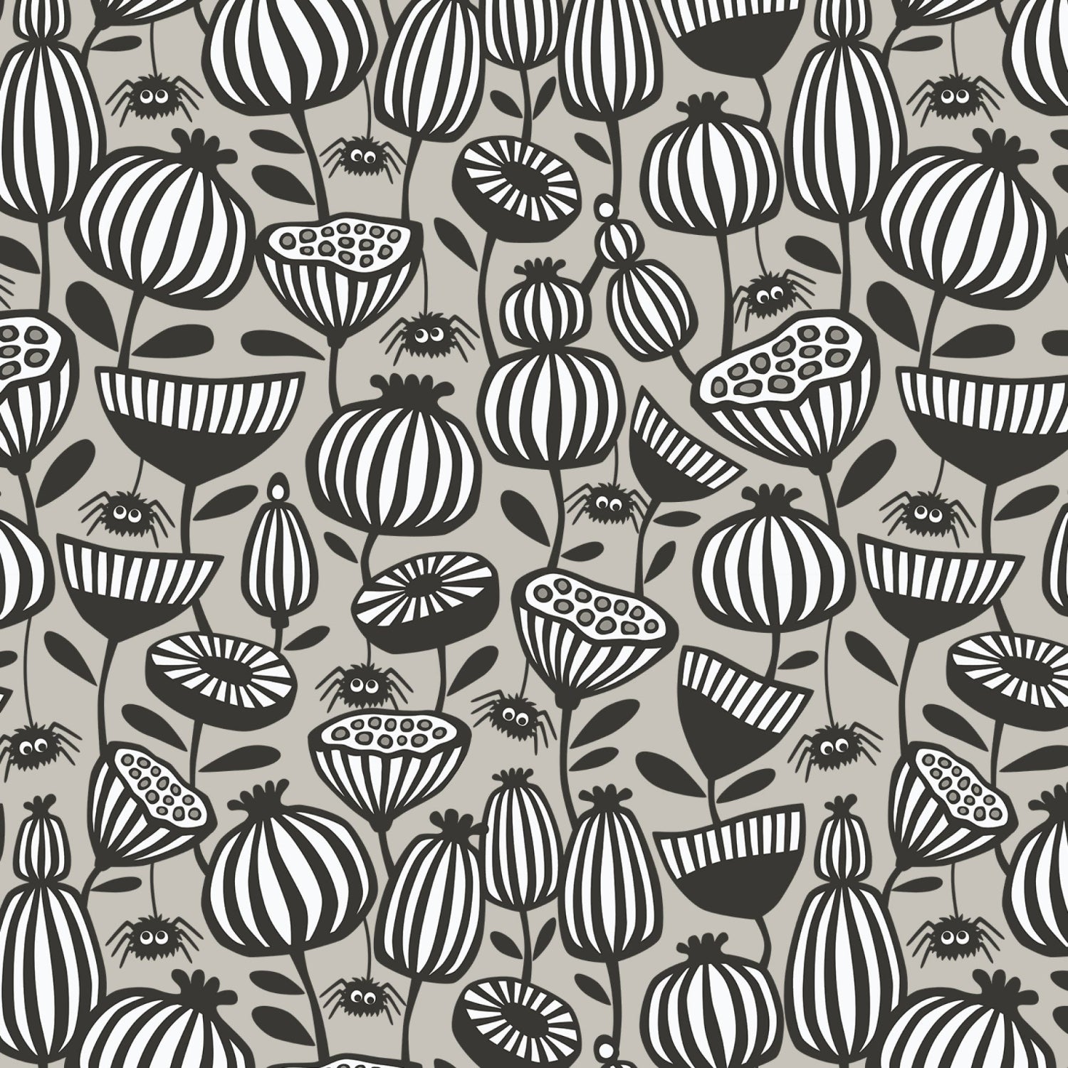 Anequ Studio Cloud9 Fabrics Gothic Whimsy Spiders Garden 227996