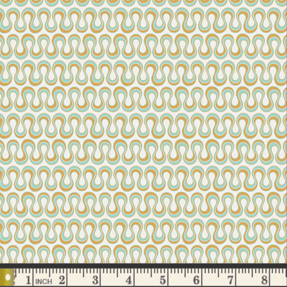 Angela Walters Art Gallery Fabrics Drift Blooming Algae Gold DFT-6306