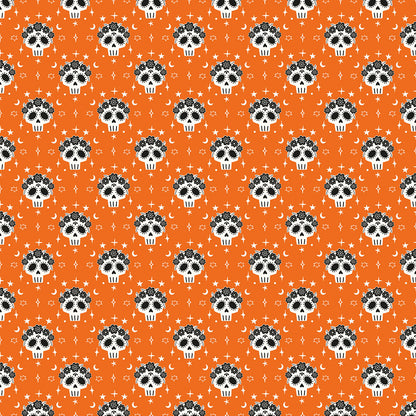 Anna Deegan Thread and Ink Designs Moonlight and Magic Skulls MOON1089 Pumpkin