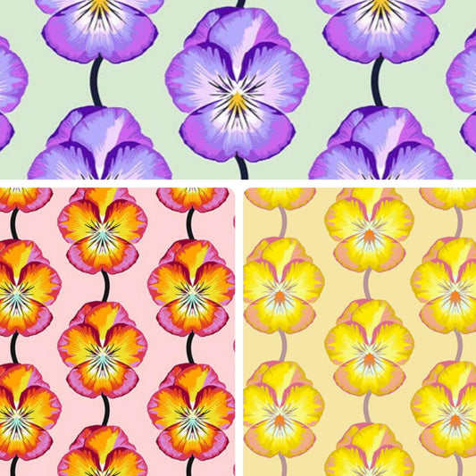 Anna Maria Horner Parry Anna Maria Textiles for Northcott Fabrics Iconic Pansy Fat Quarter Bundle 