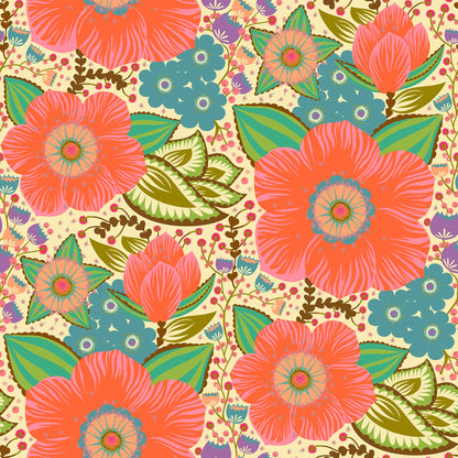 Anna Maria Parry Anna Maria Textiles Northcott Fabrics Overdressed Honorable AMT149-12V Coral