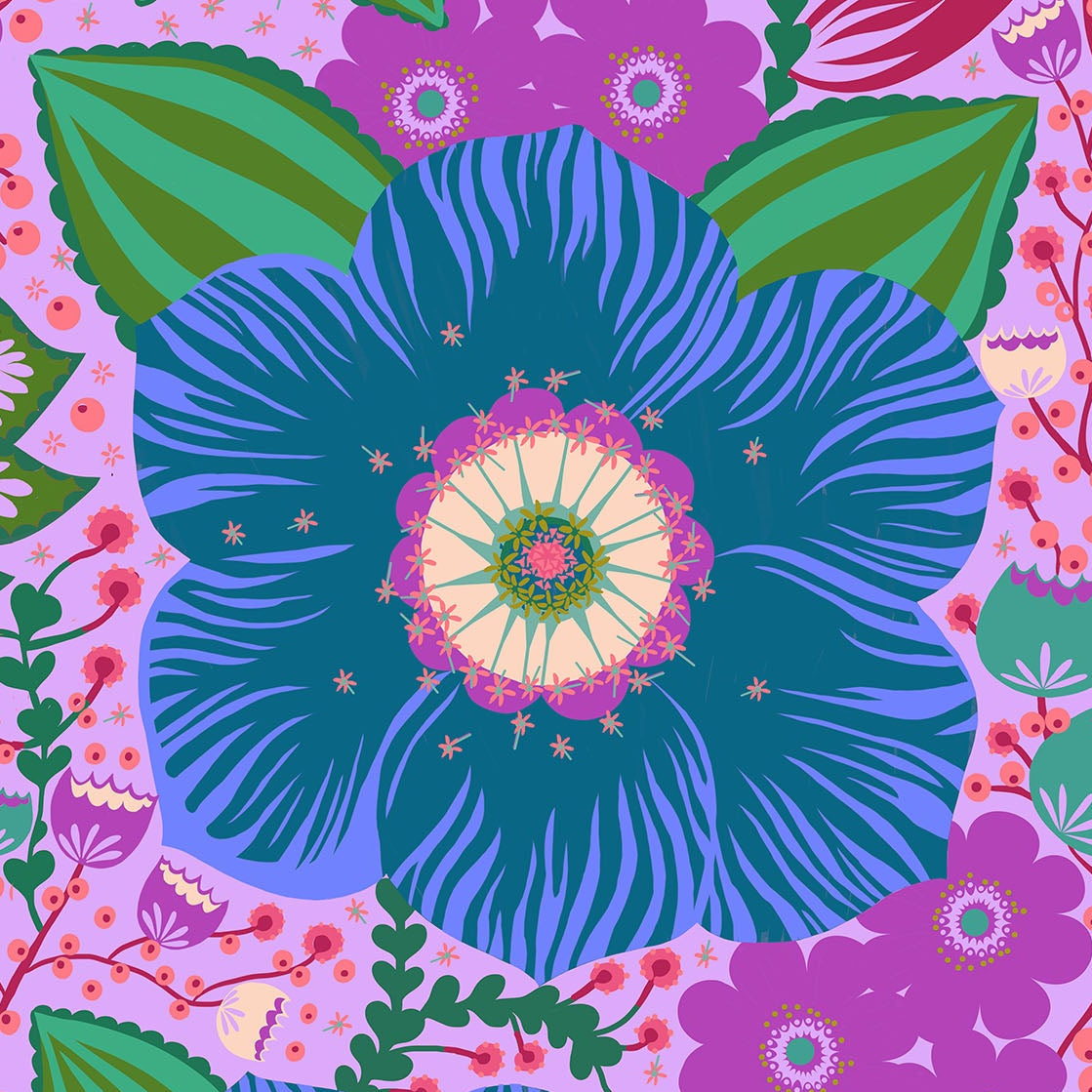 Anna Maria Parry Anna Maria Textiles Northcott Fabrics Overdressed Honorable AMT149-83L Cobalt