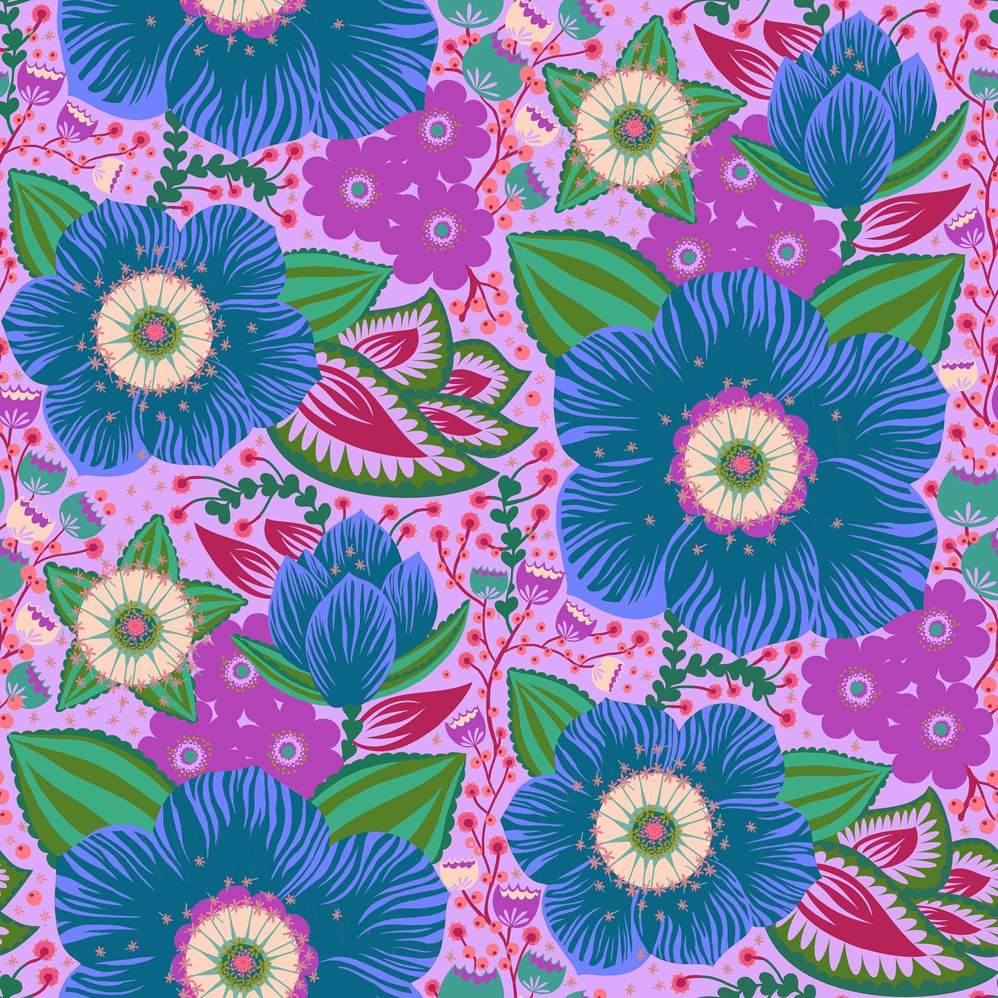 Anna Maria Parry Anna Maria Textiles Northcott Fabrics Overdressed Honorable AMT149-83L Cobalt