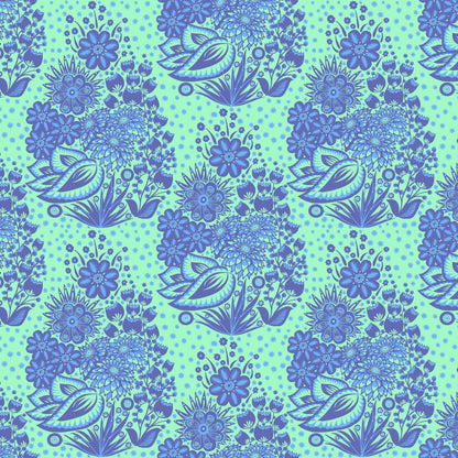 Anna Maria Parry Anna Maria Textiles Northcott Fabrics Overdressed Totem AMT152-47C Blue