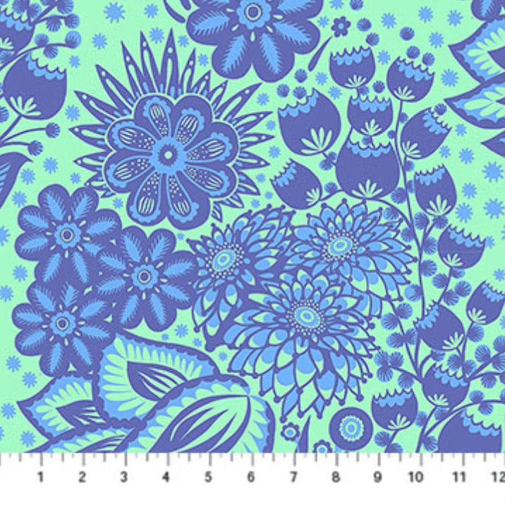 Anna Maria Parry Anna Maria Textiles Northcott Fabrics Overdressed Totem AMT152-47C Blue
