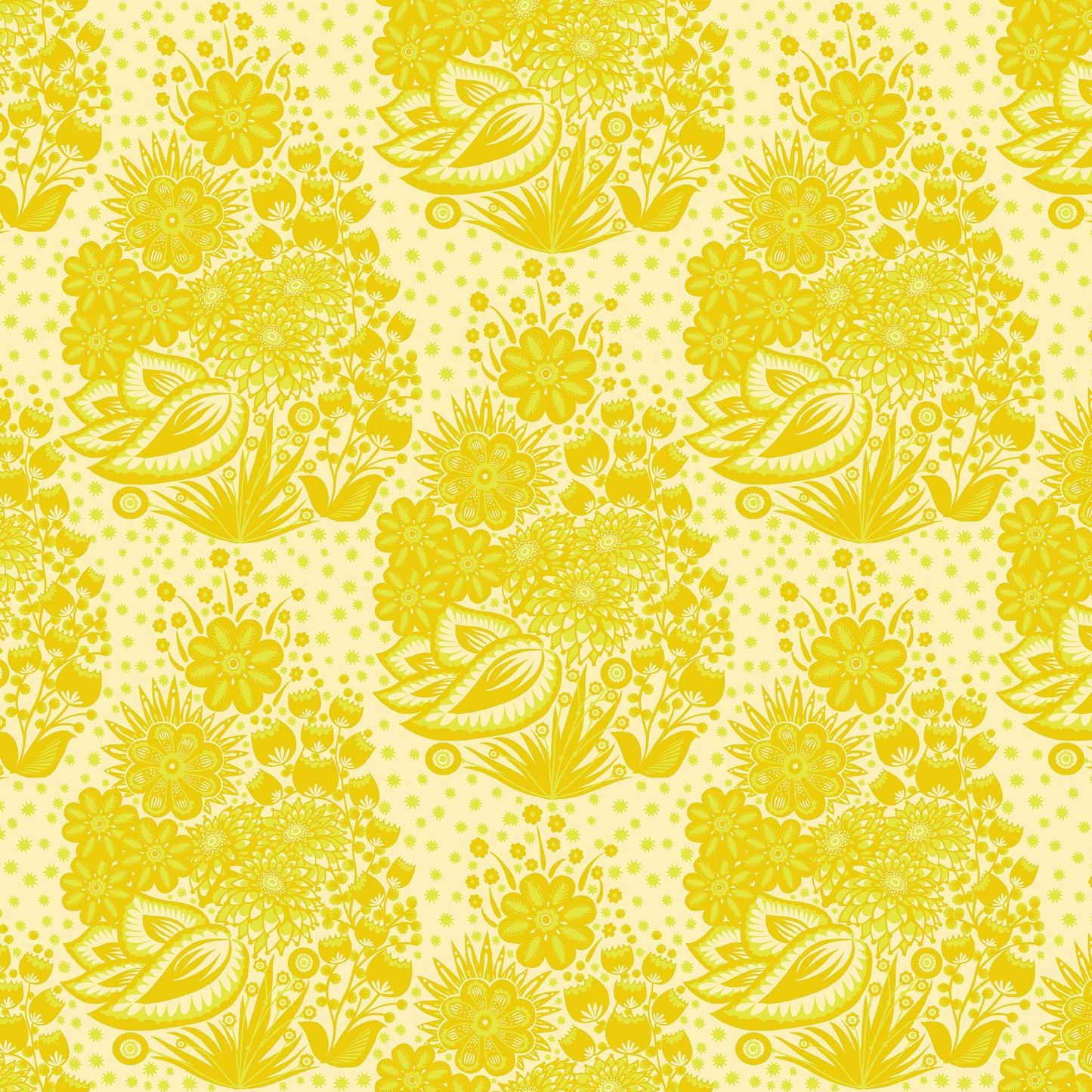 Anna Maria Parry Anna Maria Textiles Northcott Fabrics Overdressed Totem AMT152-52V Yellow