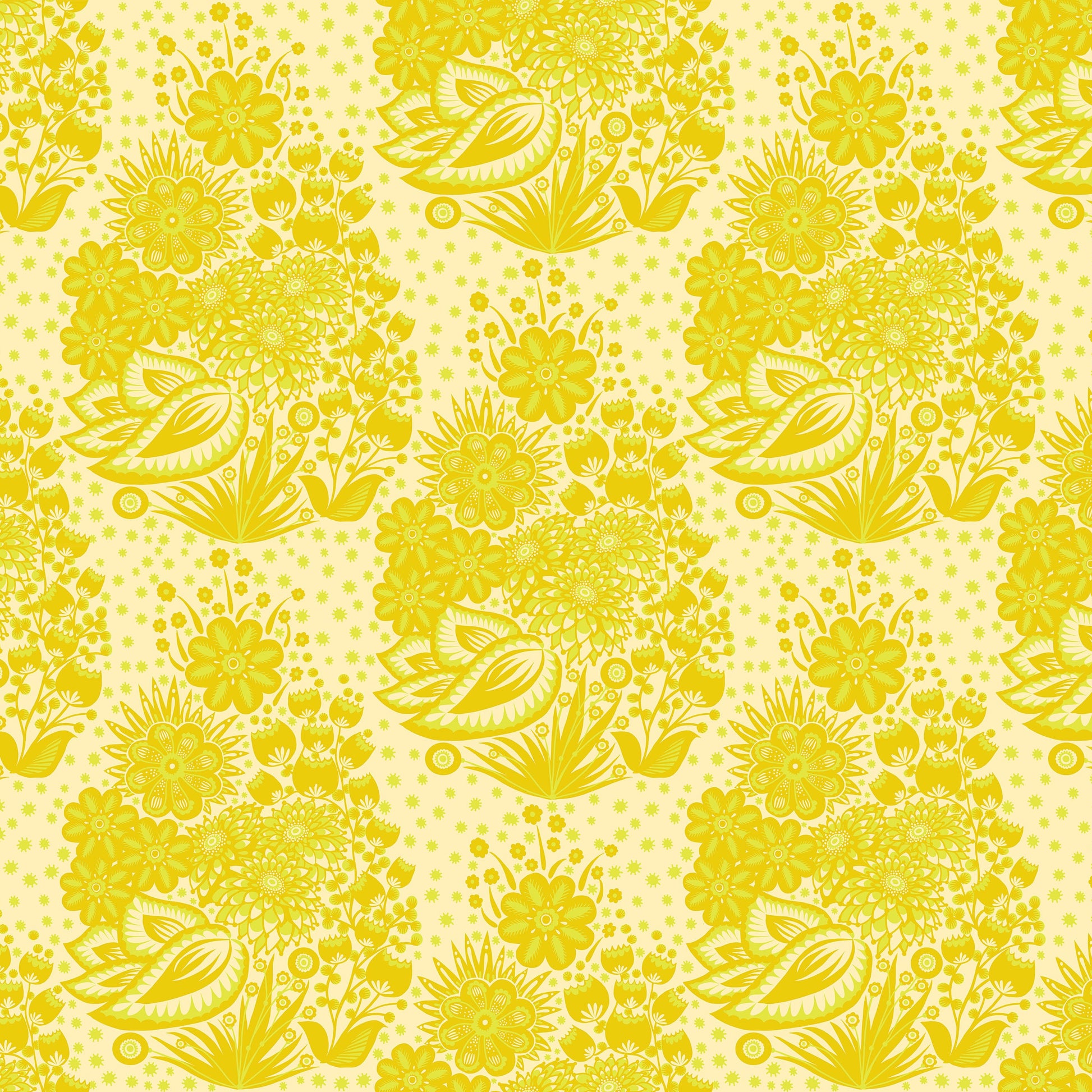 Anna Maria Parry Anna Maria Textiles Northcott Fabrics Overdressed Totem AMT152-52V Yellow