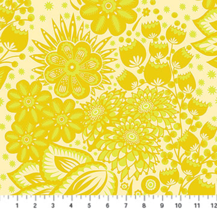 Anna Maria Parry Anna Maria Textiles Northcott Fabrics Overdressed Totem AMT152-52V Yellow