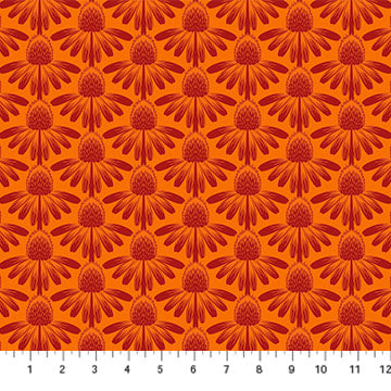 Anna_Maria_Parry_Coneflower Tangerine Indelible_Anna_Maria_Textiles_Northcott_Fabrics_AMT1001-59C