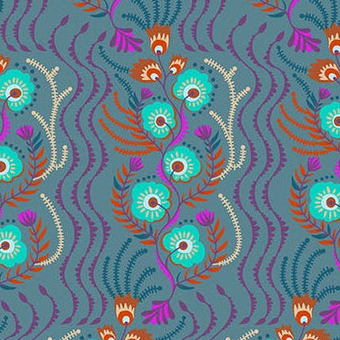 Anna Maria Textiles Northcott Fabrics Allegory Tambourine AMT147-63V Storm