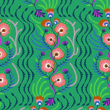 Anna Maria Textiles Northcott Fabrics Allegory Tambourine AMT147-72C Jade