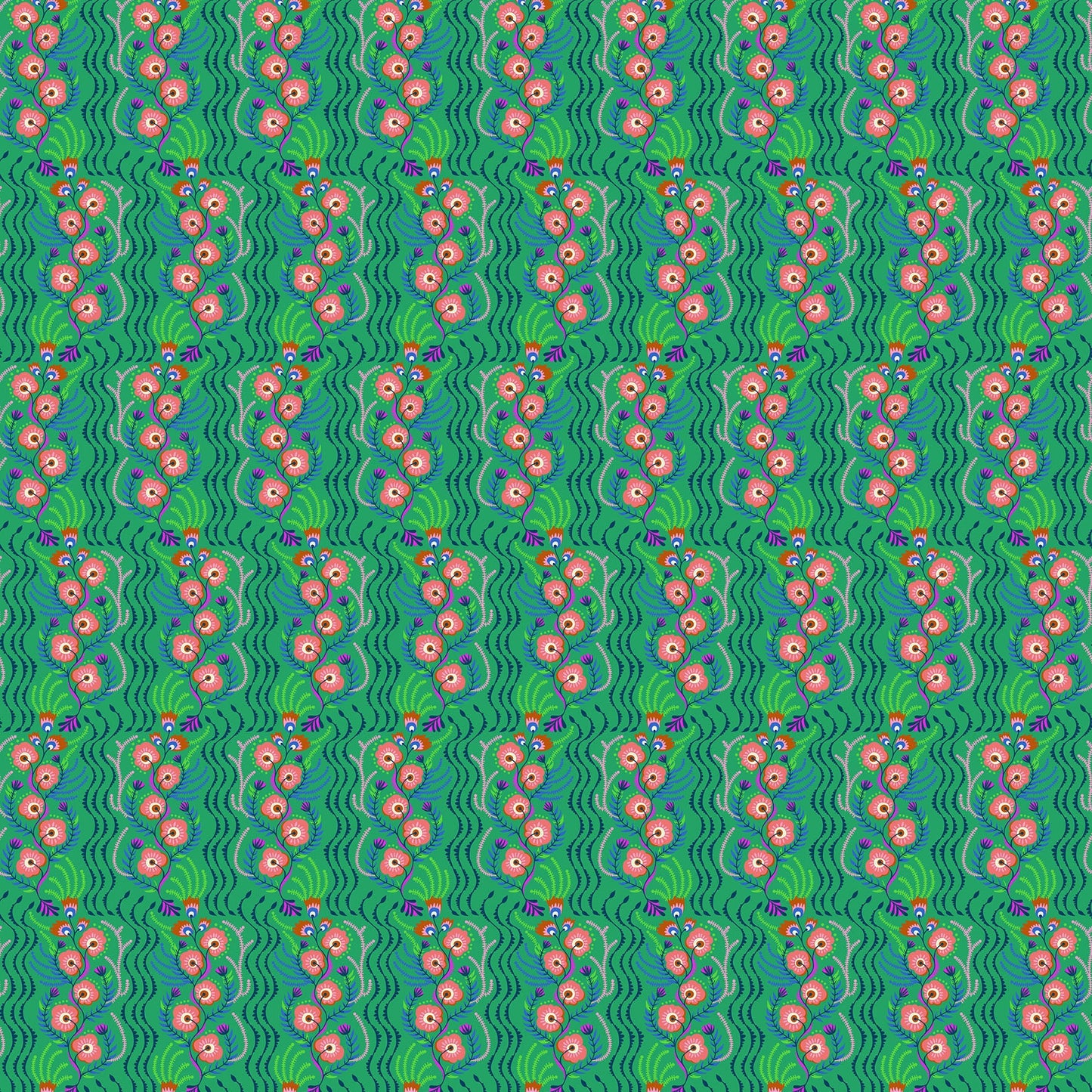 Anna Maria Textiles Northcott Fabrics Allegory Tambourine AMT147-72C Jade