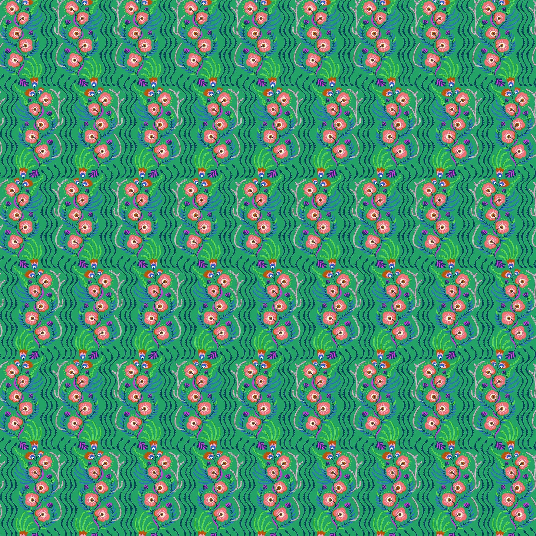 Anna Maria Textiles Northcott Fabrics Allegory Tambourine AMT147-72C Jade