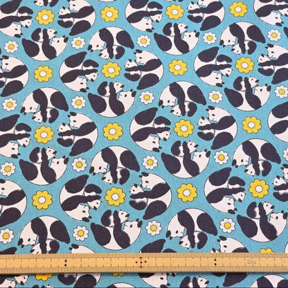 Anyan Yuwa Japanese Fabrics Goro Koro Panda Oxford CO-159220-A Blue