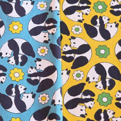 Anyan Yuwa Japanese Fabrics Goro Koro Panda Oxford CO-159220-A Blue