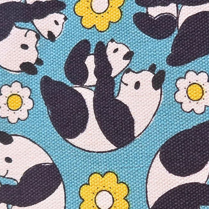Anyan Yuwa Japanese Fabrics Goro Koro Panda Oxford CO-159220-A Blue