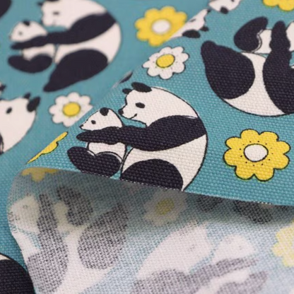 Anyan Yuwa Japanese Fabrics Goro Koro Panda Oxford CO-159220-A Blue