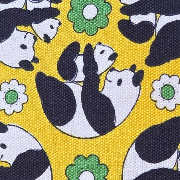 Anyan Yuwa Japanese Fabrics Goro Koro Panda Oxford CO-159220-B Yellow