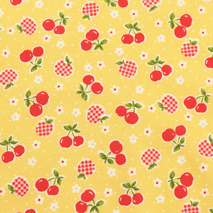 Atsuko_Matsuyama_Happy_Messages_30_s_Apples_and_Cherries_Yellow_Japanese_Import_Fabric