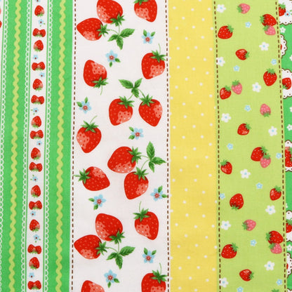 Atsuko_Matsuyama_Happy_Messages_30_s_Strawberries Green_Japanese_Import_Fabric