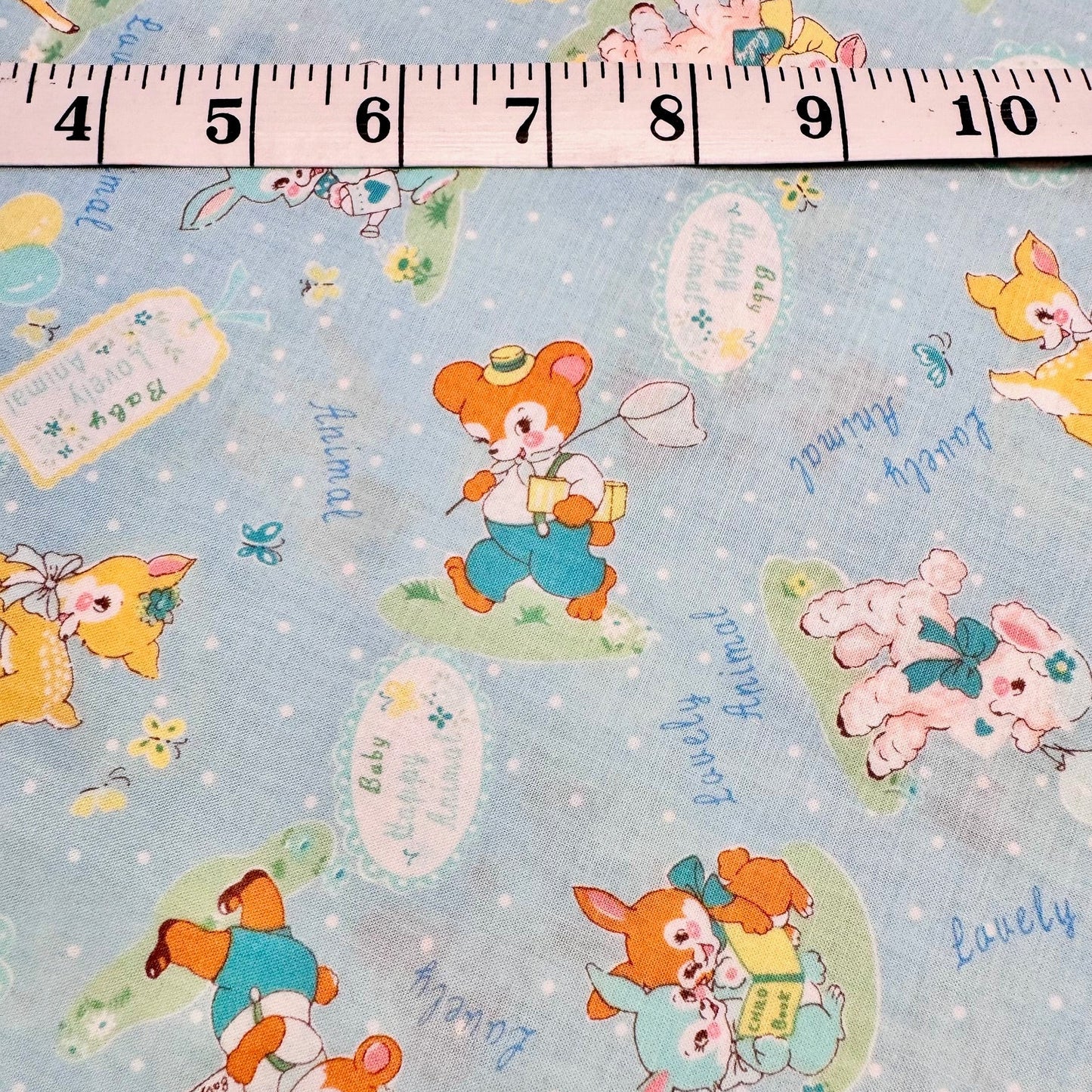 Atsuko Matsuyama Yuwa Fabrics Japanese Import Baby Animals Blue