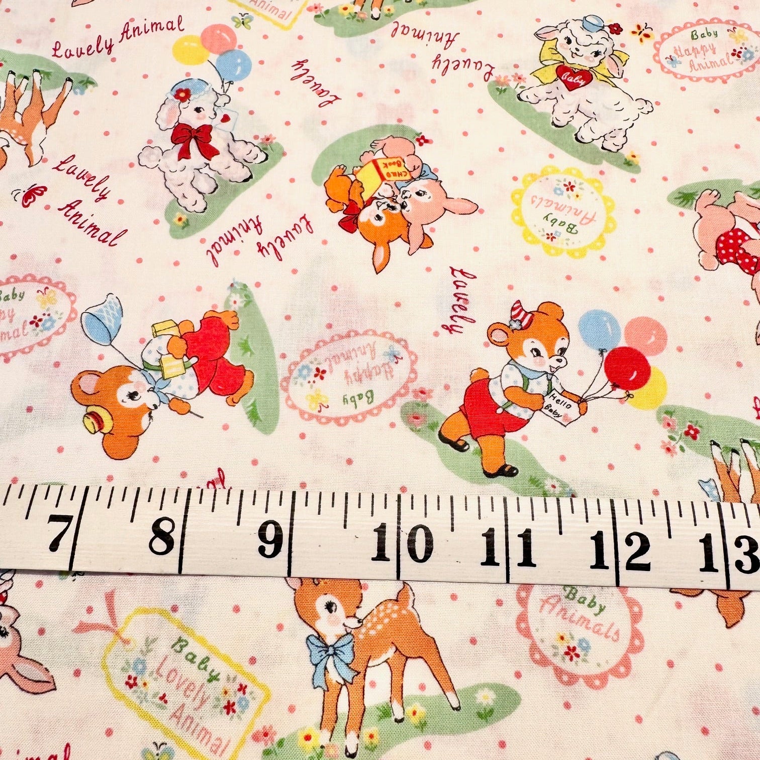 Atsuko Matsuyama Yuwa Fabrics Japanese Import Baby Animals White