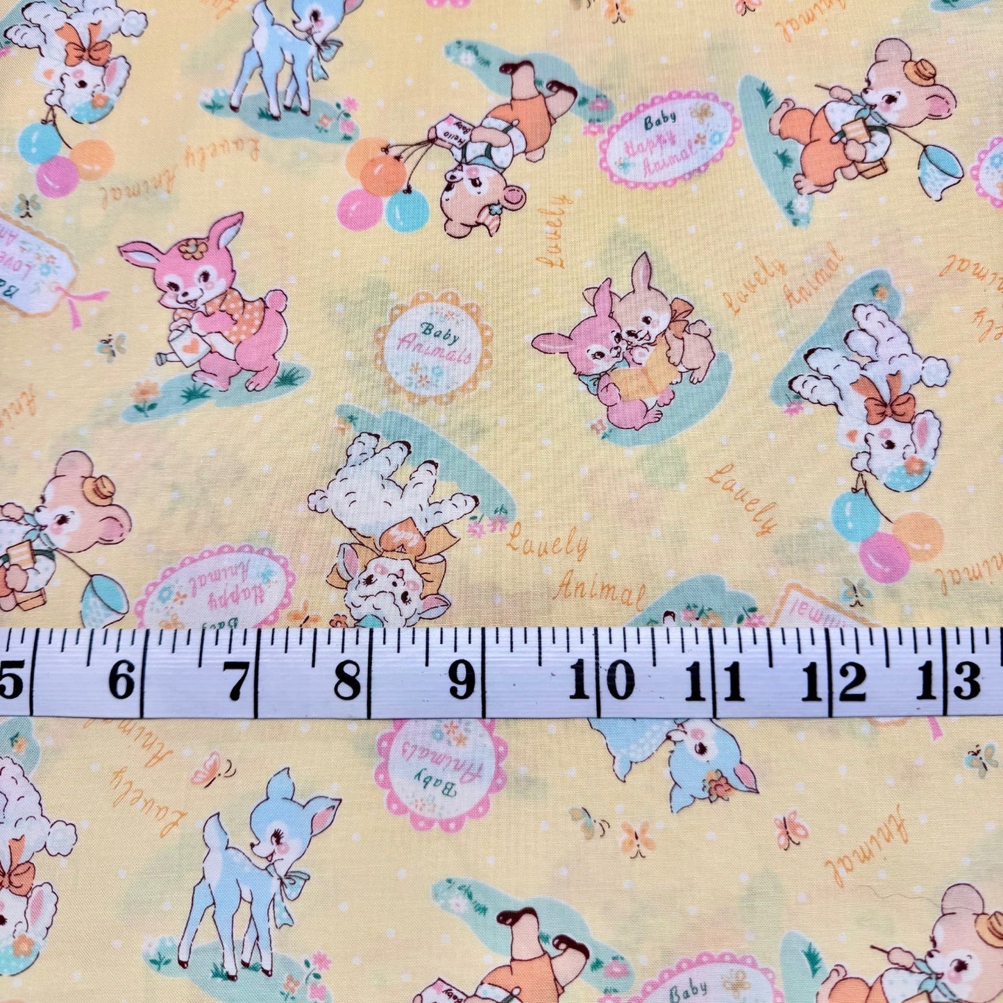 Atsuko Matsuyama Yuwa Fabrics Japanese Import Baby Animals Yellow