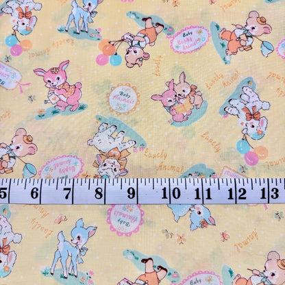 Atsuko Matsuyama Yuwa Fabrics Japanese Import Baby Animals Yellow