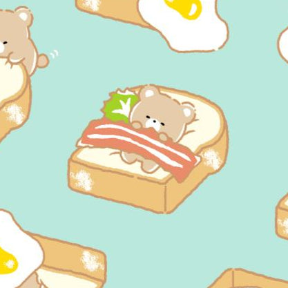 Bear Toast Mint by Cosmo Textile Co. Japanese Import AP55107H_2D