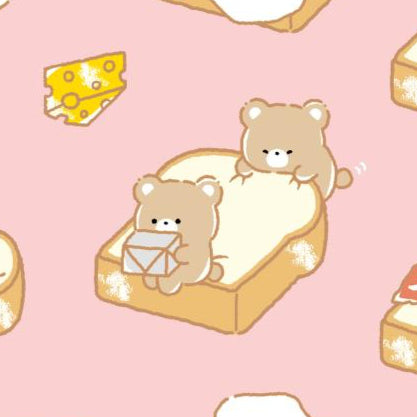 Bear Toast Pink by Cosmo Textile Co. Japanese Import AP55107H_2B