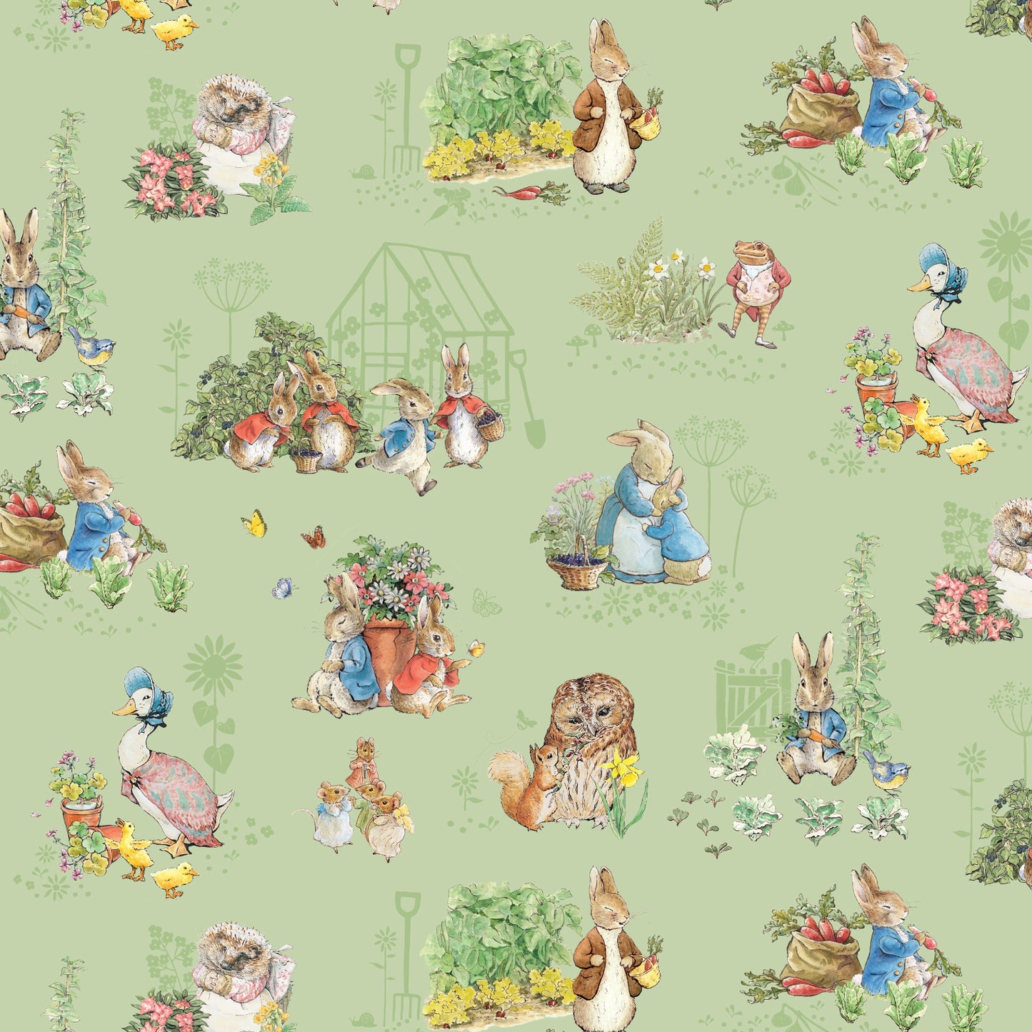 Beatrix Potter Riley Blake Designs Petter Rabbit and Friends Characters The Tale of Peter Rabbit CD15861-FERN